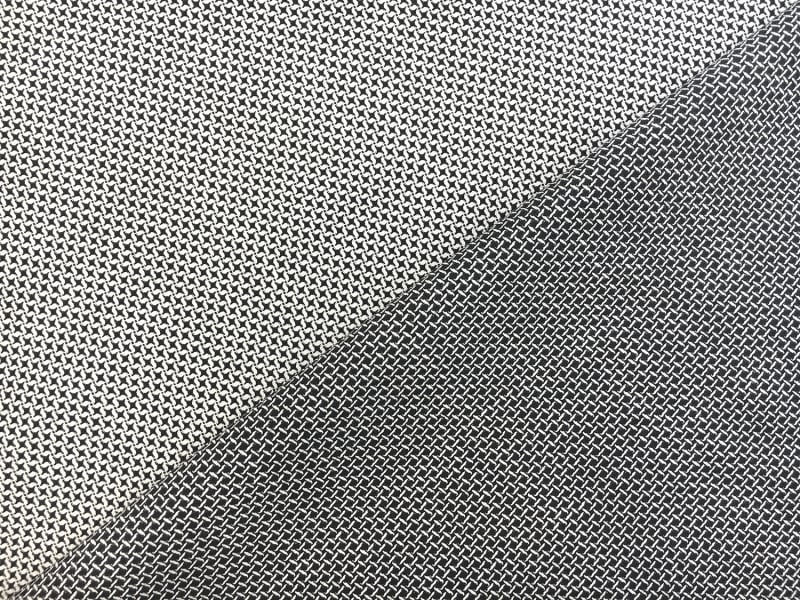 Italian Stretch Wool Novelty Suiting in Black and White0