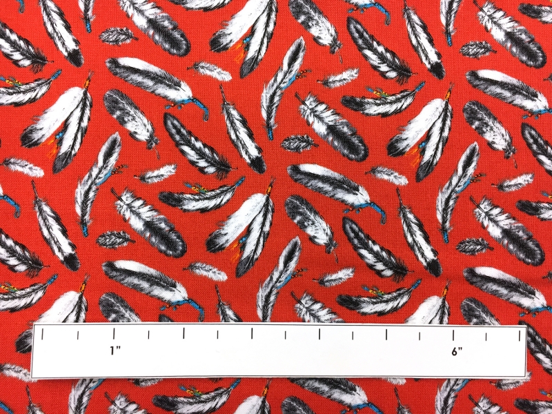Cotton Broadcloth With Feathers Print1