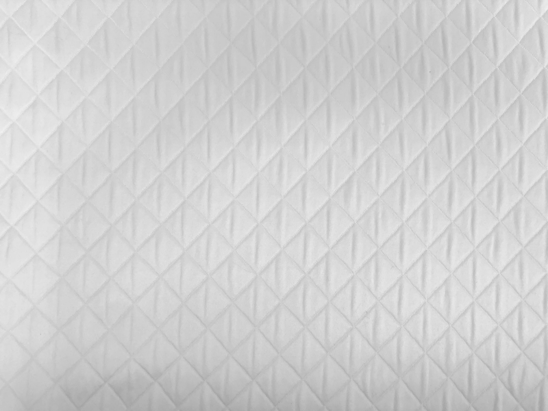 Diamond Quilted Woven Polyester in White0