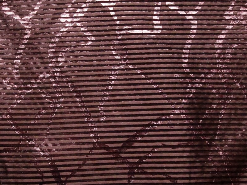 Silk Blend Metallic Stripe Organza0