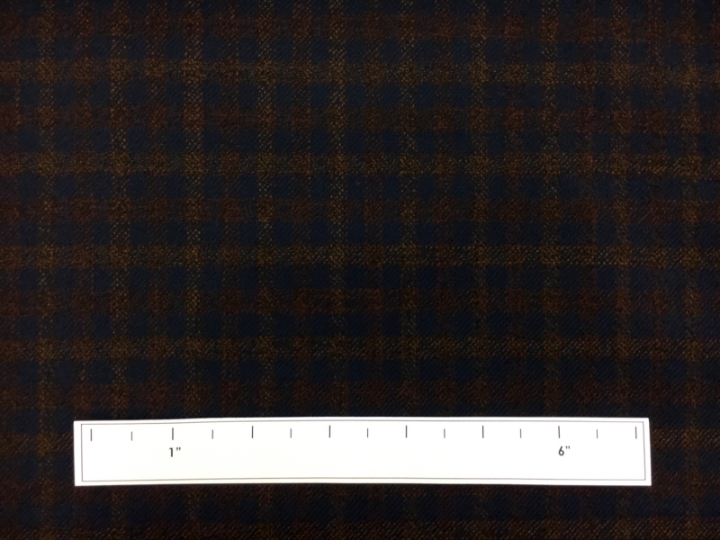 Italian Wool Bamboo Blend Plaid Suiting in Navy and Maroon 1