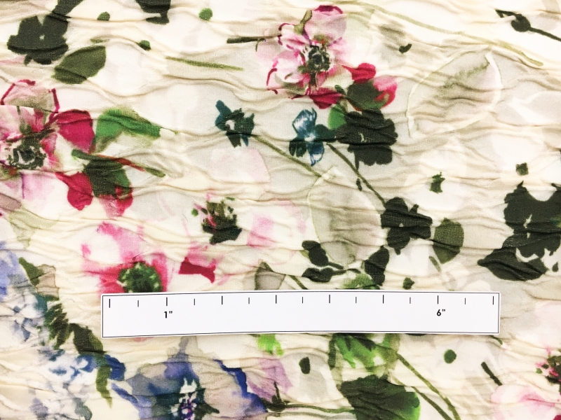 Printed Silk Matelassé with Florals1