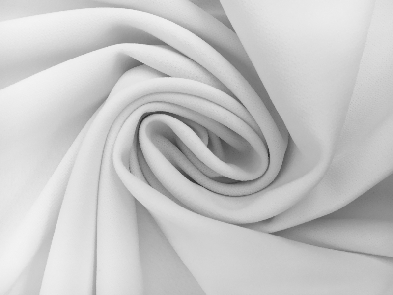 Polyester Stretch Crepe in White0