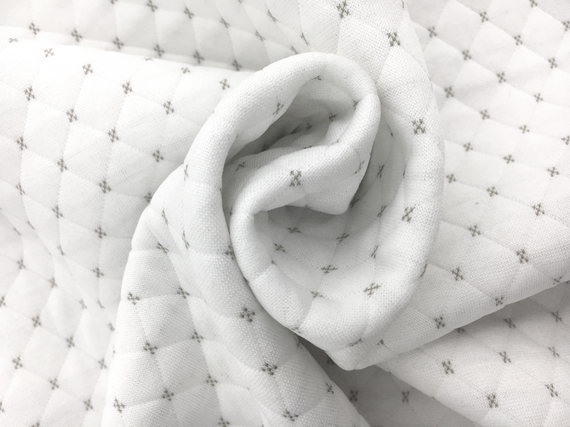 Quilted Novelty Knit in White1
