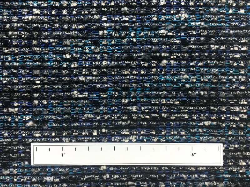 Italian Cotton Rayon Metallic Tweed in Blues3