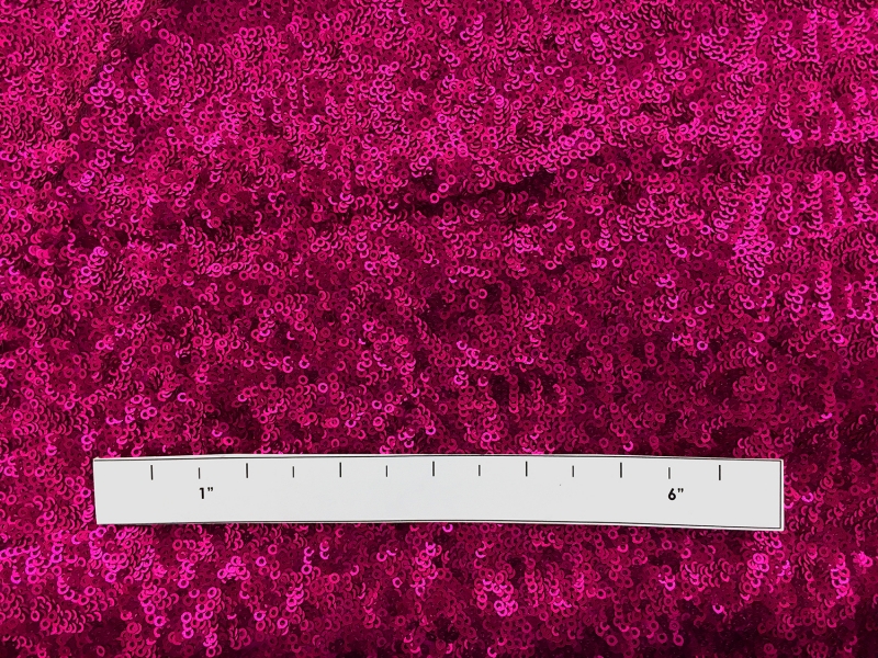 Mini Sequins on Stretch Tulle in Raspberry 1