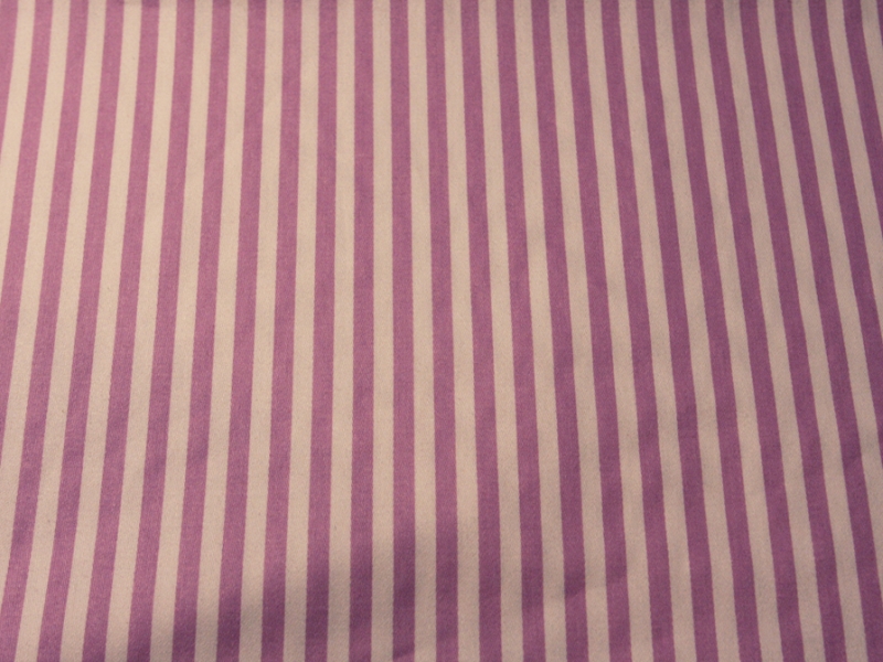 Cotton Sateen 1/4" Stripe In Lilac And White0
