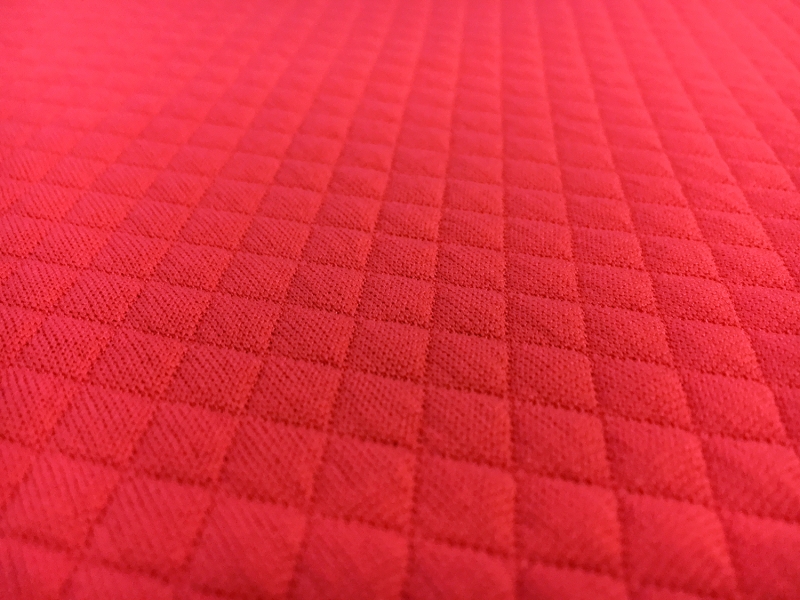 Poly Spandex Novelty Quilted Knit in Coral2
