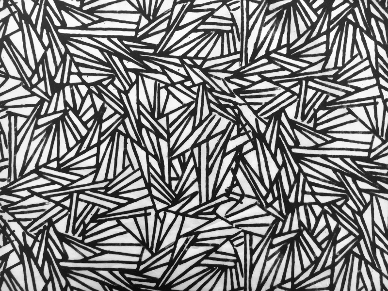 Cotton Batik Geometric Black and White Print0