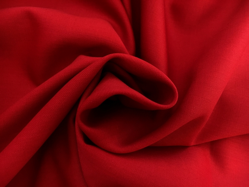 Poly Wool Stretch Gabardine in Red1