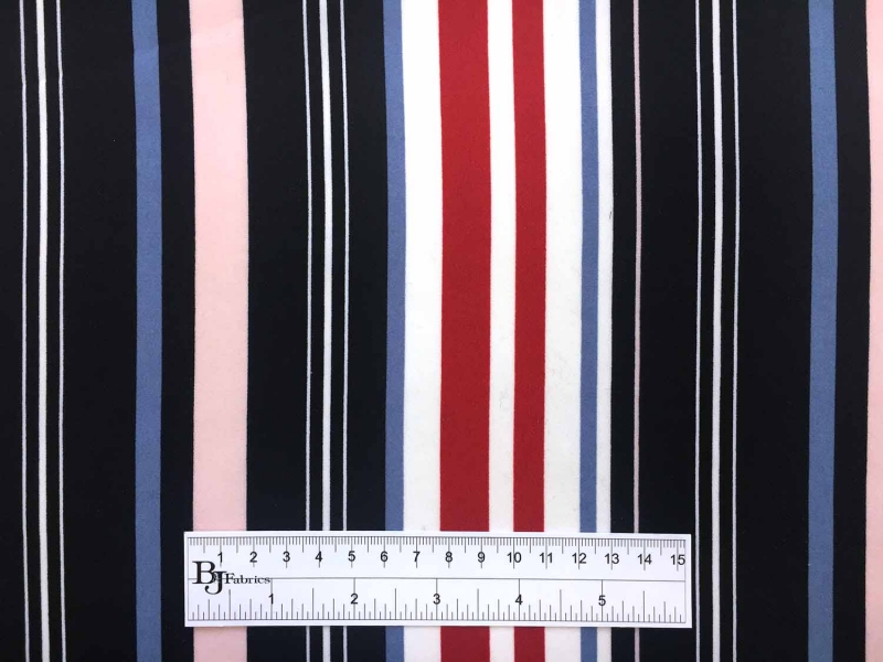 Poly Georgette Bar Code Stripe Print3