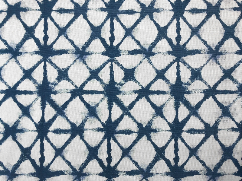 Denim Shibori Cotton Blend Upholstery Print0