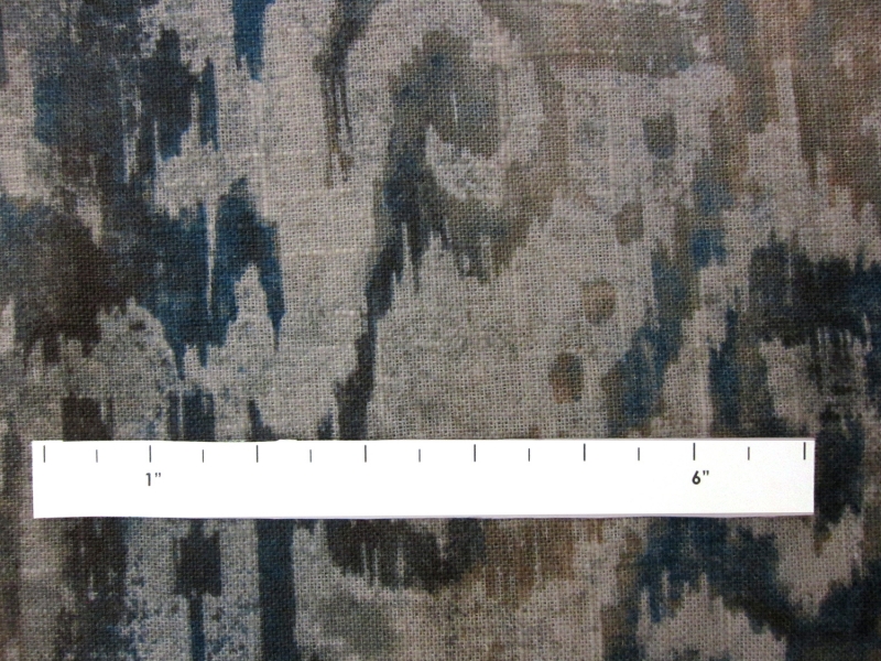 Linen Blend Upholstery Ikat Deco Print 1