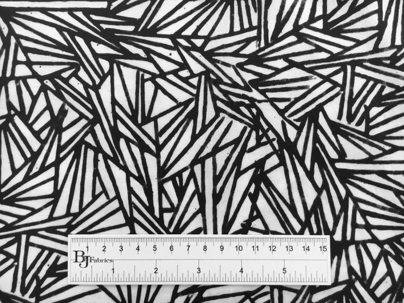 Cotton Batik Geometric Black and White Print3