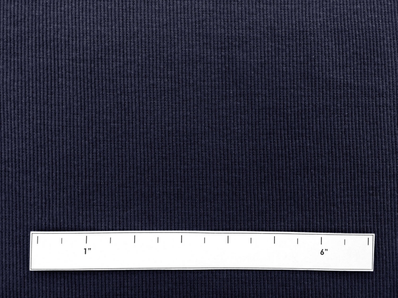 Japanese Cotton Rib Knit in Navy1