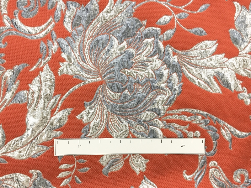Floral and Paisley Pattern Silk Blend Metallic Cloqué Brocade1