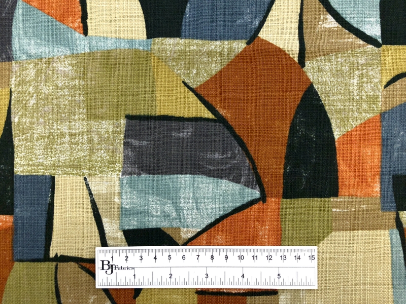 Cotton Canvas Upholstery Geometric Print3