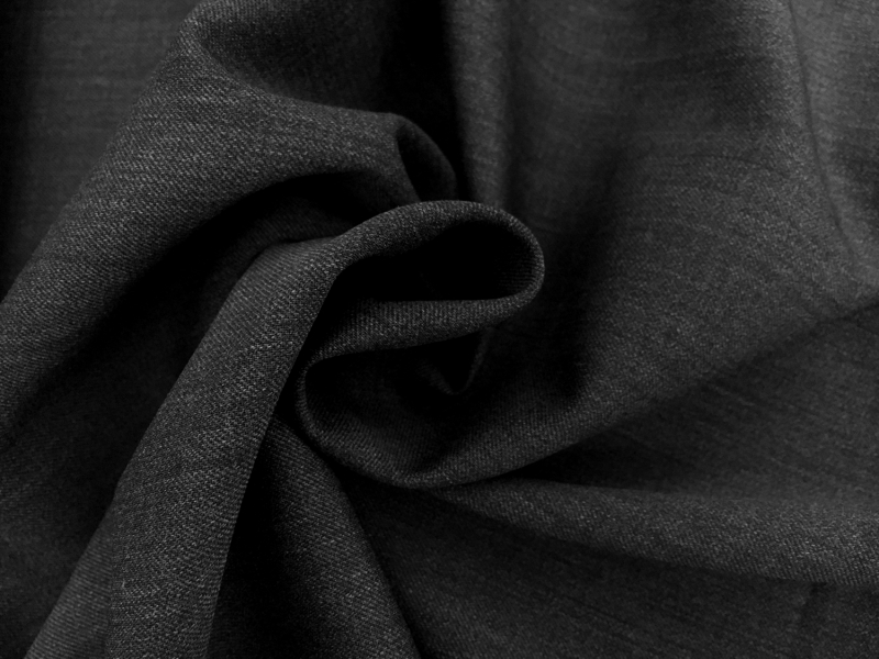 Poly Wool Stretch Gabardine in Valcani Grey1