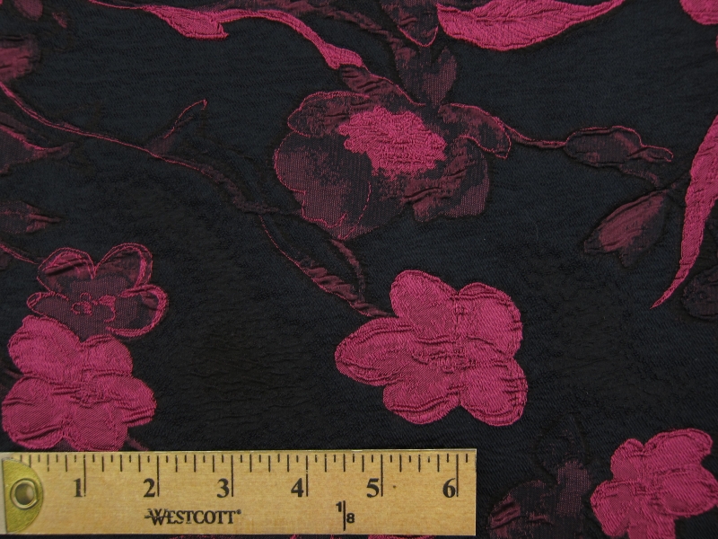 Silk Blend Cloque with Large Flowers1
