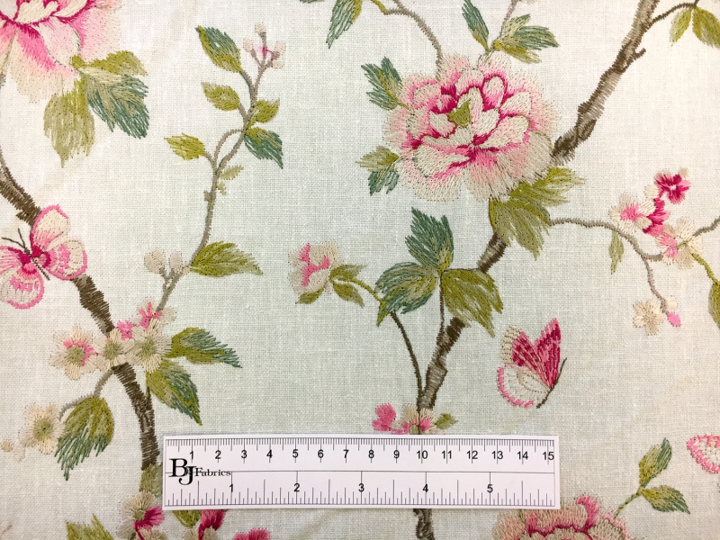Poly Cotton Upholstery with Floral Embroidery3
