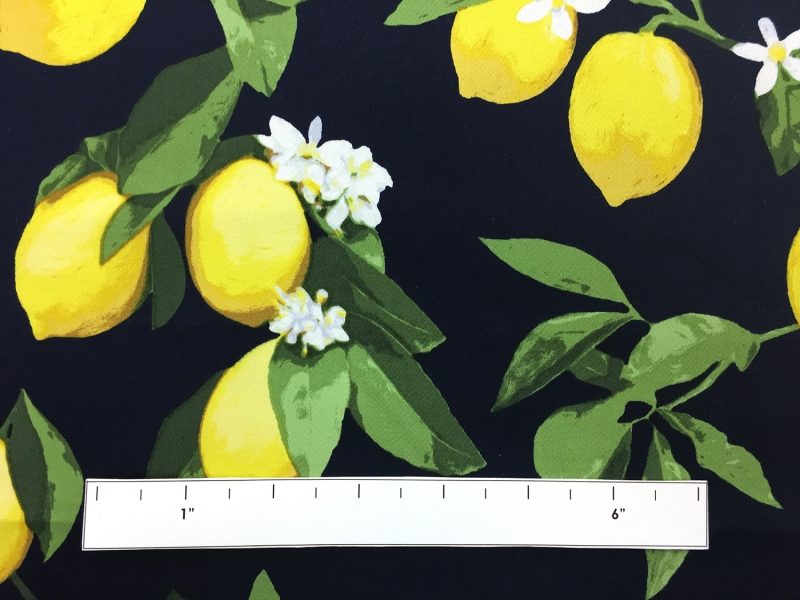 Cotton Spandex Sateen With Lemons Print1