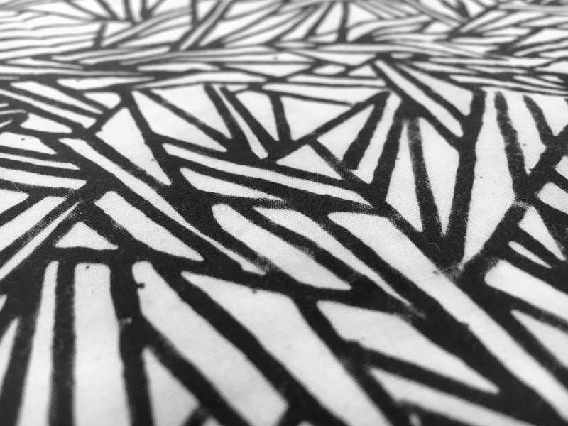Cotton Batik Geometric Black and White Print2