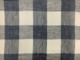 Linen Mesh Plaid in New Indigo and Ivory0