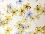 Printed Silk Organza with Painterly Florals0