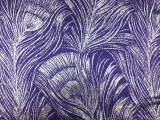 Silk Lurex Panne Velvet with Peacock Feather Motif in Violet Silver0