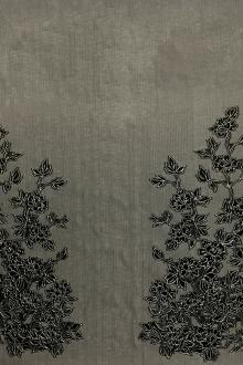 Alberta Ferretti Florals on Metallic Silk Marquisette Panel0