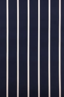 Cotton Blend Stretch Pencil Stripe Shirting in Navy0