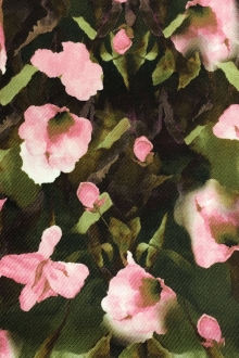Italian Wool Twill Floral Print0