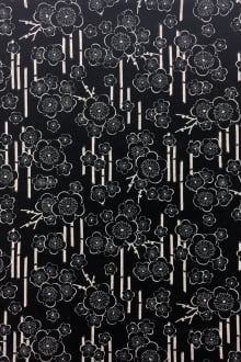 Japanese Cotton Floral Print in Black0