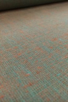 Two Toned Lightweight Linen in Turquoise Burnt Orange0