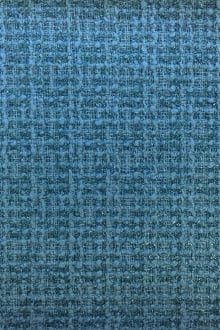 Wool and Nylon Lurex Tweed in Viridian Blue0