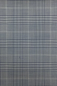 Italian Wool Lycra Glen Plaid in Blue0