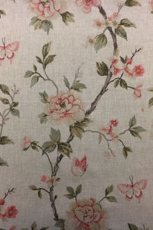 Poly Cotton Upholstery with Floral Embroidery0