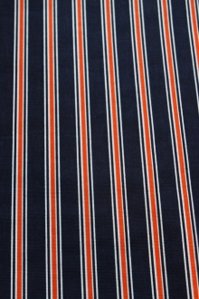 Cotton Canvas Orange Navy Stripe0