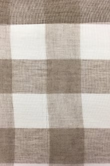 Linen Mesh Plaid in Natural and Ivory0