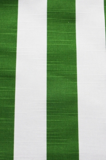 Cotton Canvas 2" Stripe In Green And White0
