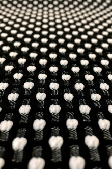 Polyester Swiss Dot Brocade with White Dots0