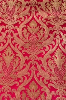 Baroque Pattern Fabric Pink Silky Crepe Fabric Panel Fabric 