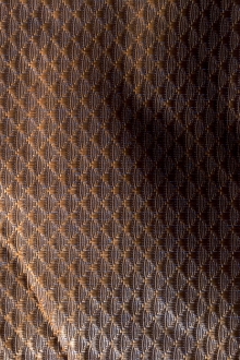 brown cotton and acetate brocade with woven pyramid pattern