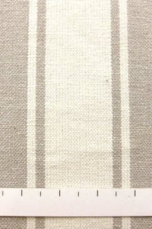 Cotton Upholstery 2.75" Stripe In Pewter and White0