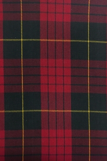 Cotton Tartan Plaid in Red Black and Gold0