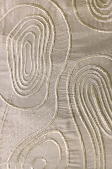 Silk Shantung with Embroidered Swirls0