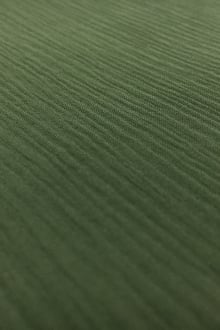 Silk Cotton Crinkle Gauze in Kelp Green0