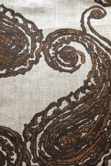 Linen Upholstery Large Paisley Print0
