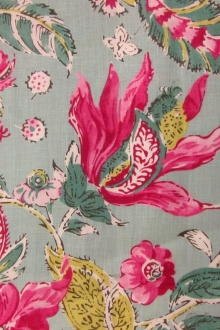 Linen Upholstery Floral Print 0