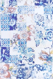 Printed Silk Chiffon with Ornate Italian Tile Patterns0
